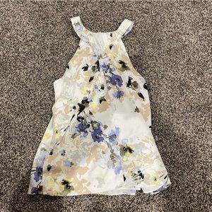 white house black market flowery tank top